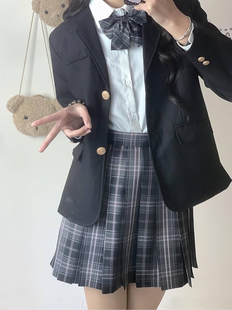 Amazon.co.jp: [QOOLYㅤ] レディース チェック セーラー服